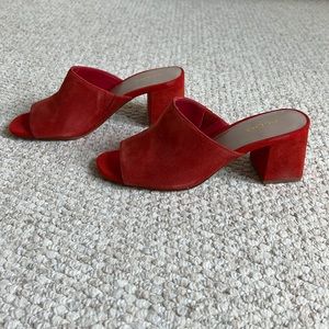 Aldo new red Resplandina suede slide sandal with block heel